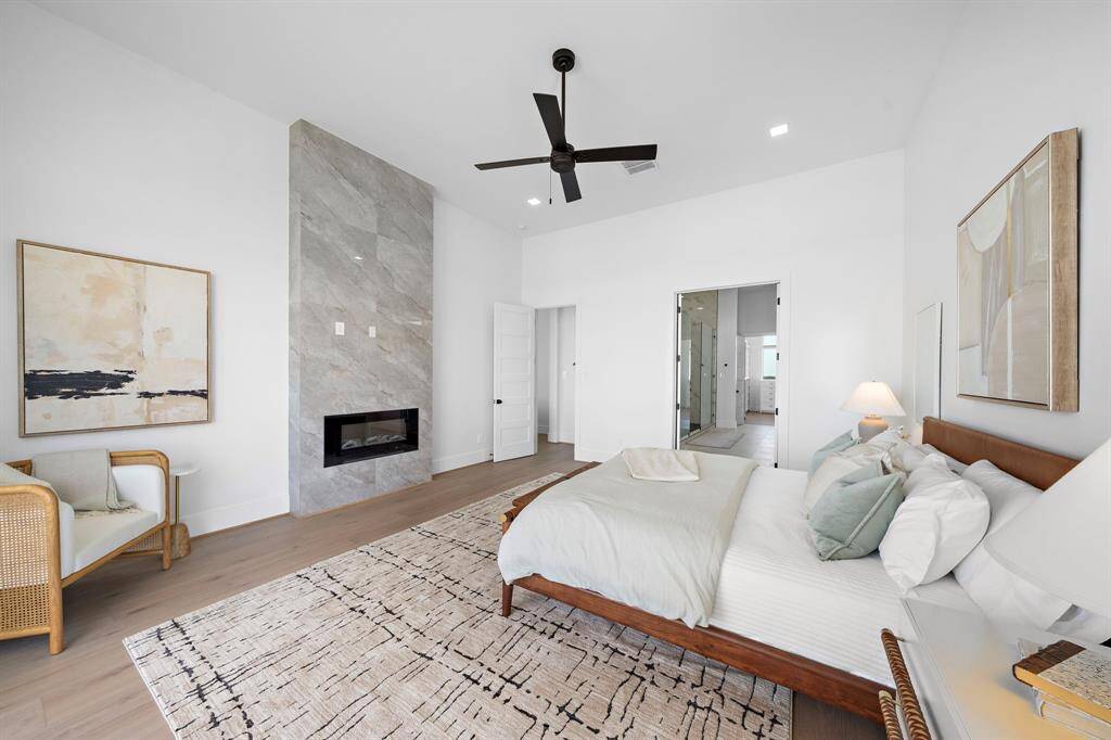 The primary bedroom has its own fireplace for those cool nights.