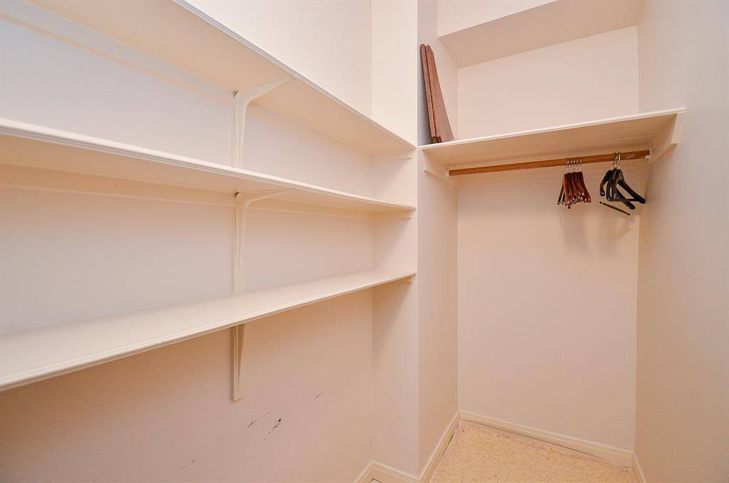 The secondary bedroom has a walk-in closet.