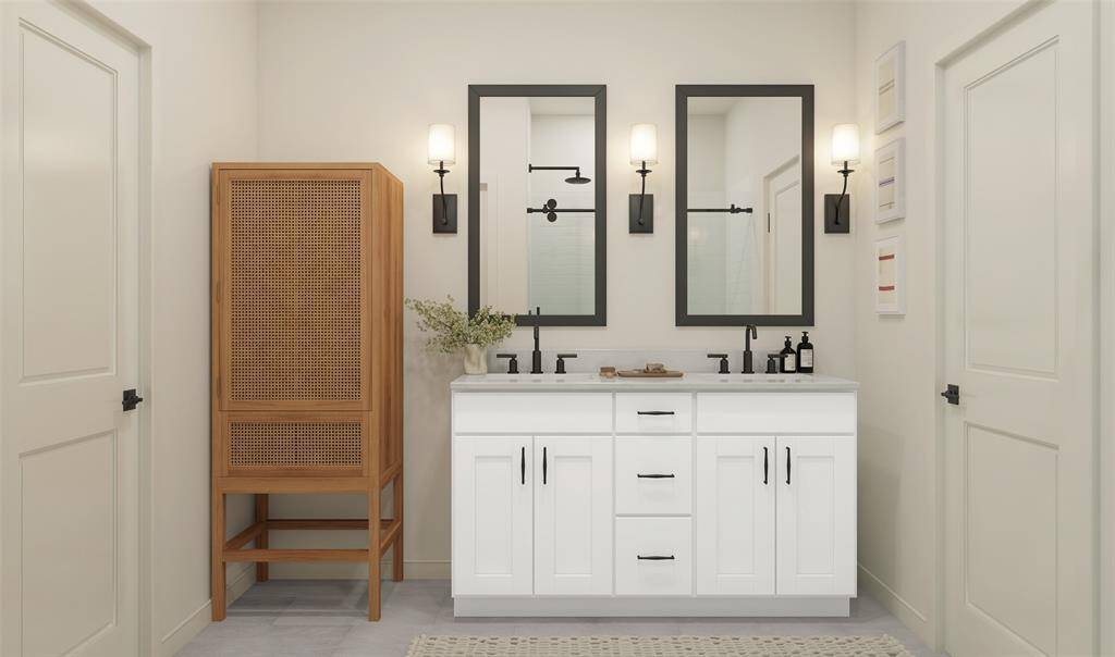 Luxurious primary bath (*Artist rendering used for illustration purposes only.)