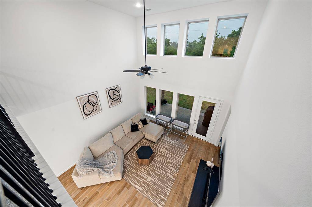 Another view of the bright andspacious living room.