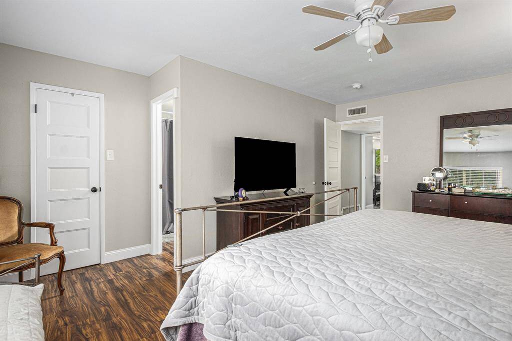 Ceiling fan and updated windows make this space energy efficient