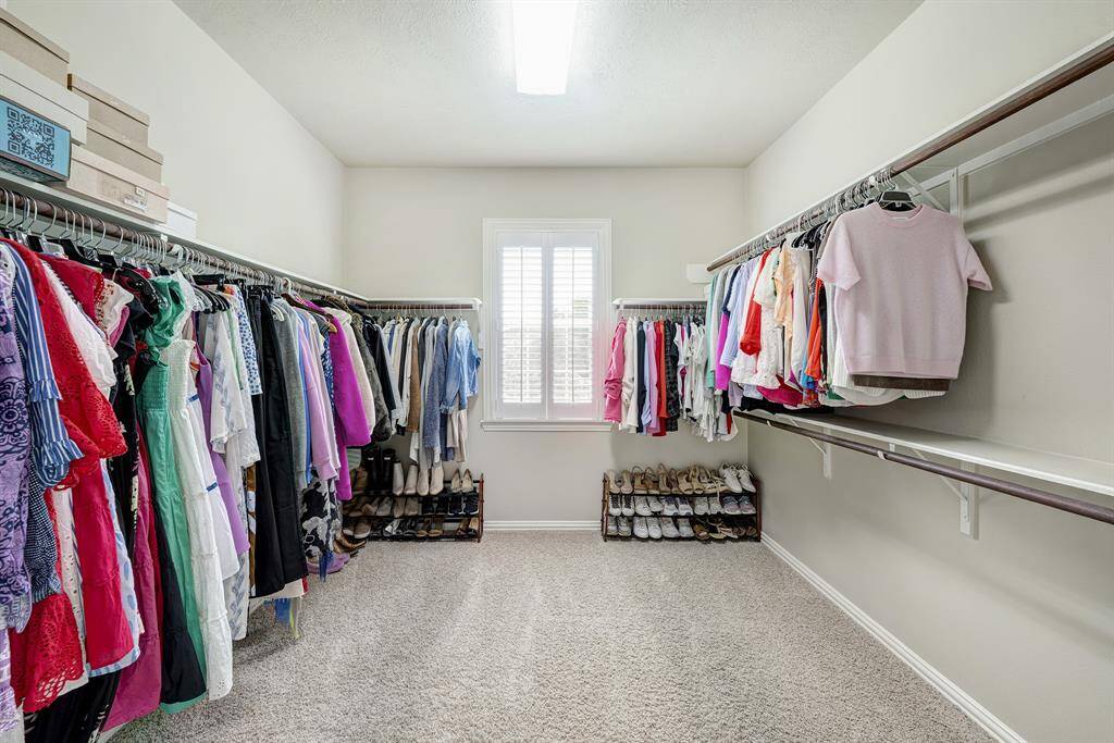 Massive walk-in closet in the second floor primary