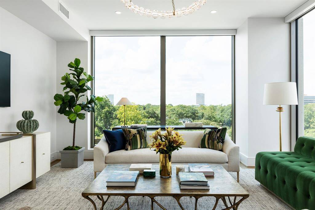 Alternate view of the spacious living room with Southern views