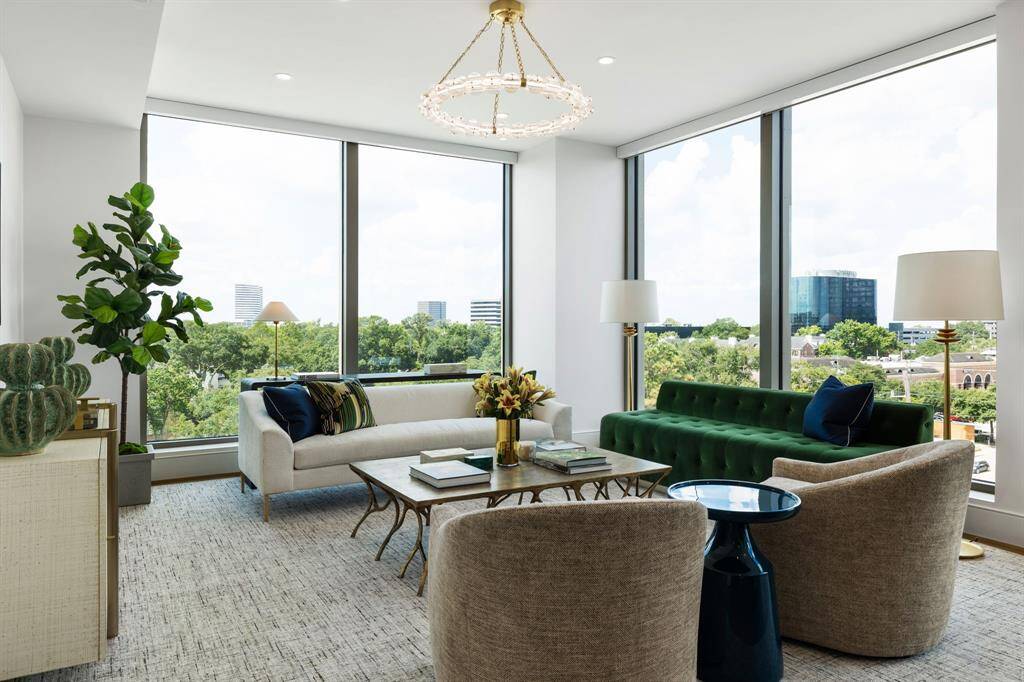 Ceiling to floor windows radiating natural light throughout