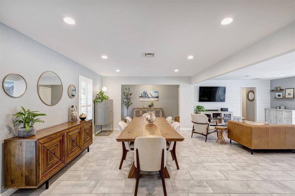 Formal dining open to living space