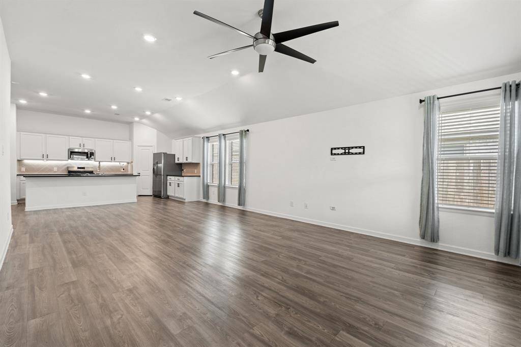 Plenty of windows in living/dining spaces.