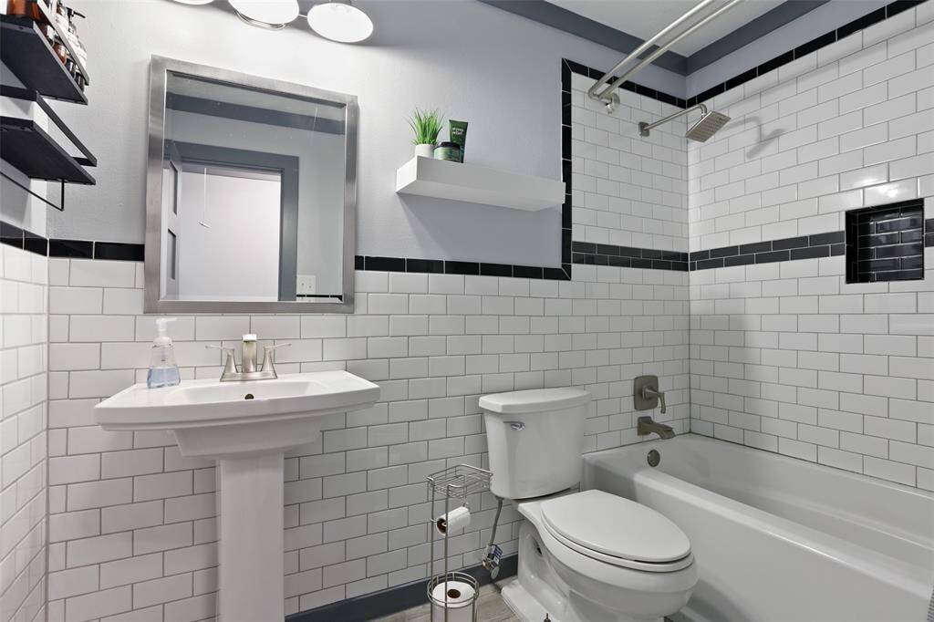The secondary bathroom has been completed remodeled.