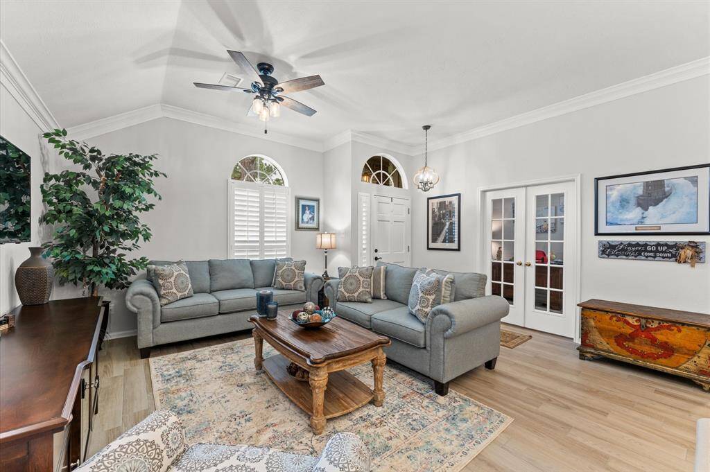 Another view of the secondary living space, right off the office.