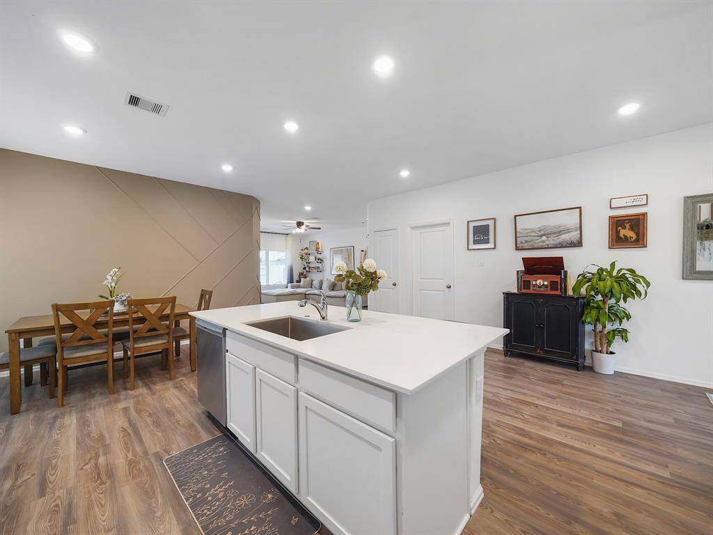 View of the kitchen looking towards the dining area.