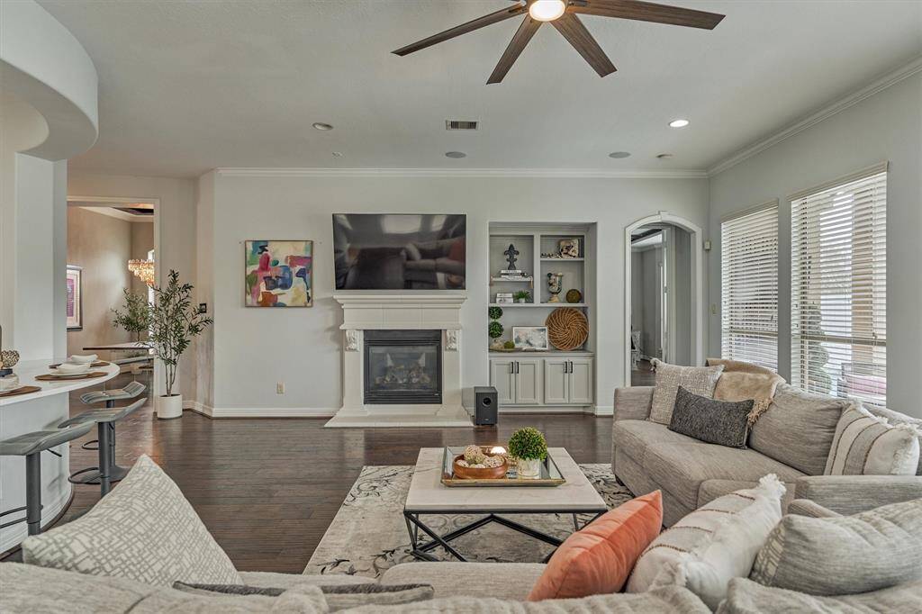 Alternate view shows the open floor plan.
