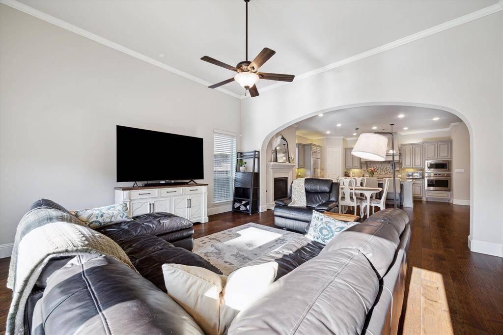View of living, dining and kitchen. Great for entertaining.