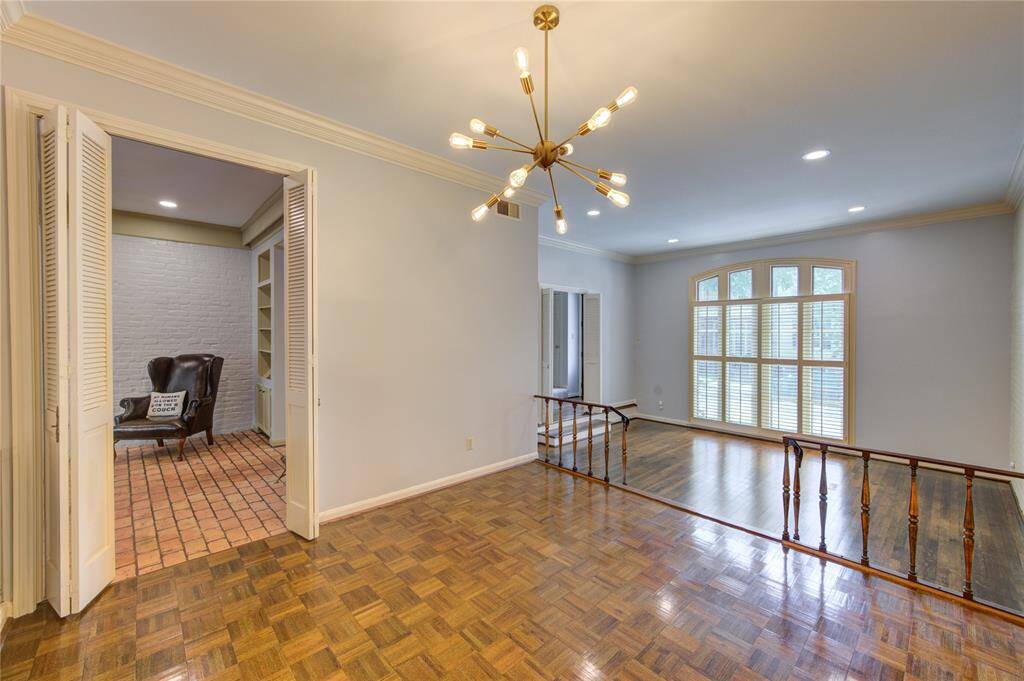 Formal dining with recently polish flooring.