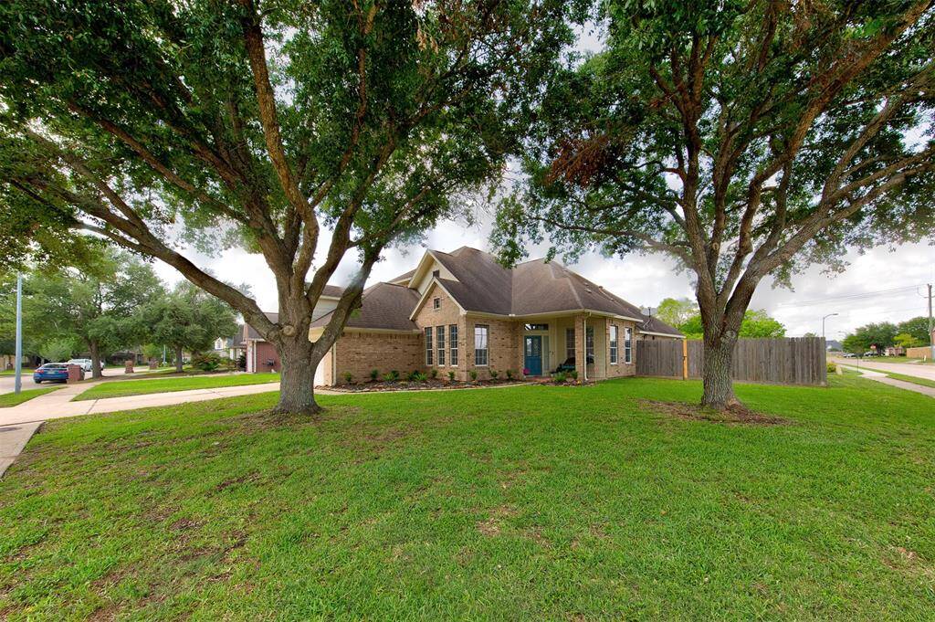 Expansive yard with gorgeous trees.
