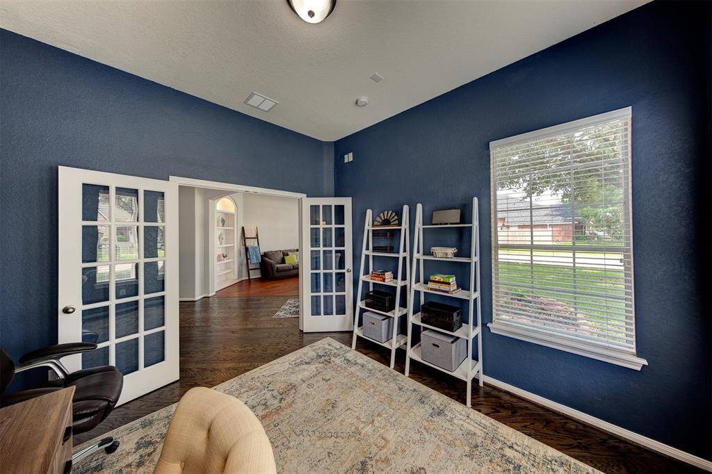 French doors make the study private and beautiful.