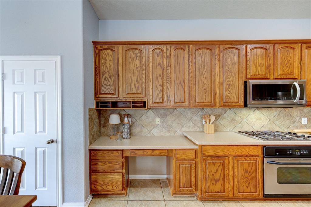 Handy chef's desk for recipe writing or family command center.