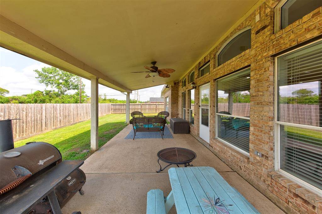 Grill and chill on the covered back patio.
