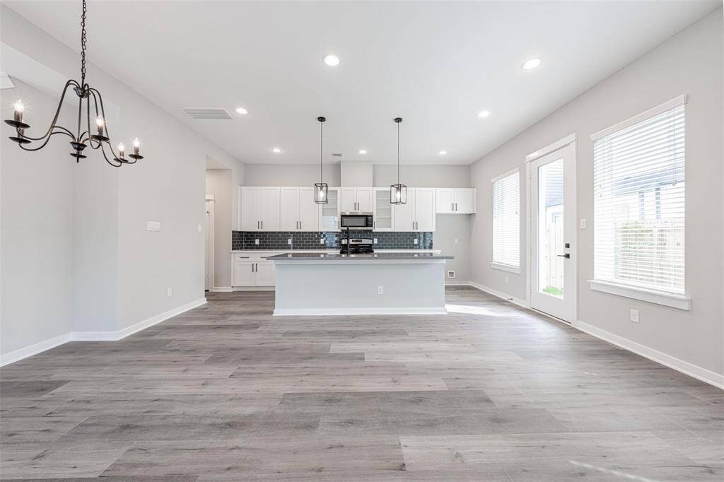 First floor kitchen and living area.