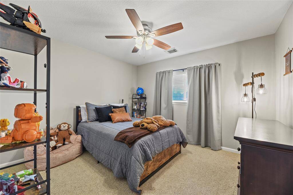 Each full bathroom has a storage vanity with ample room for tucking away extra self-care items and household essentials.