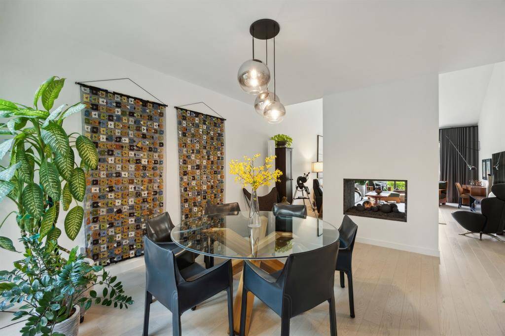 Formal dining room with view towards the living room.