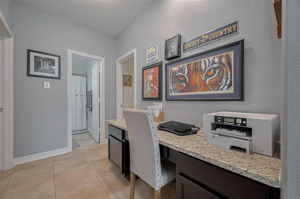 Cozy desk nook conveniently located between secondary bedrooms.