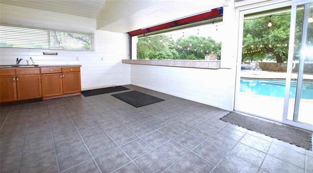 Inside the pool house