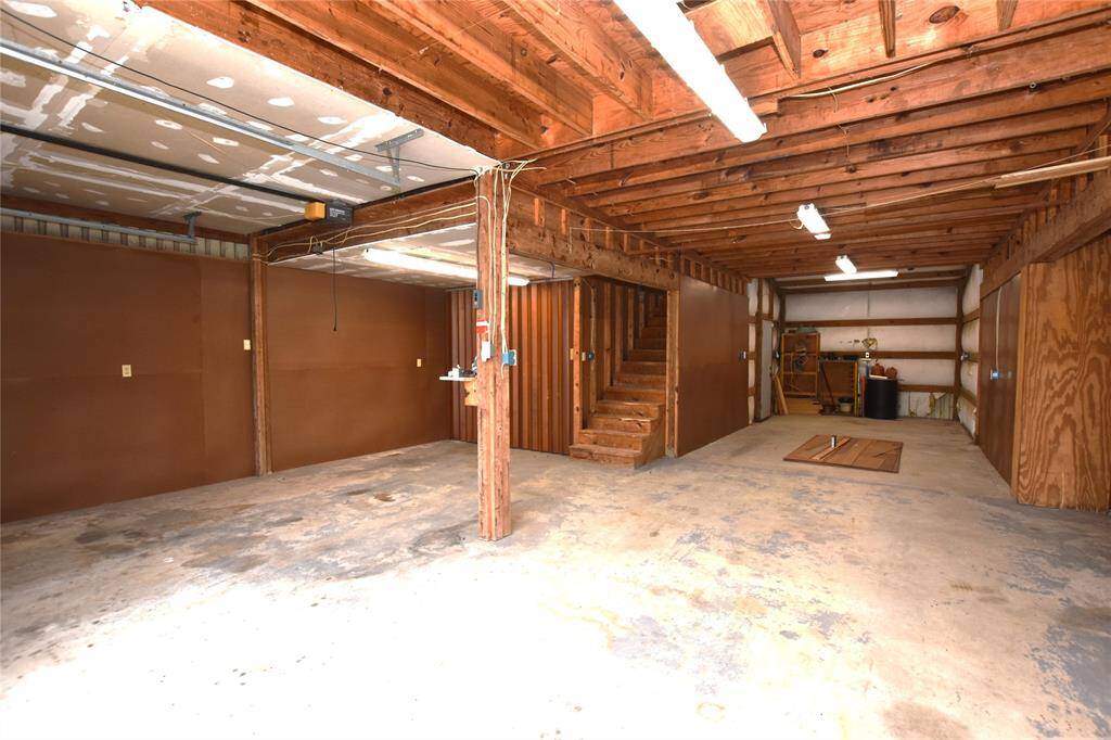 Inside the workshop. The length to the back wall is 43 feet