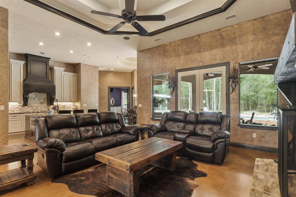 Spacious family room with seamless access to the kitchen and breakfast area.