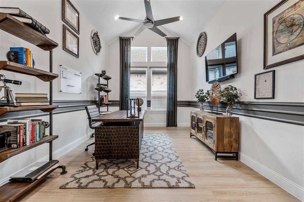 A thoughtfully designed office space, perfect for those who crave a dedicated work area that can also double as a fourth bedroom.