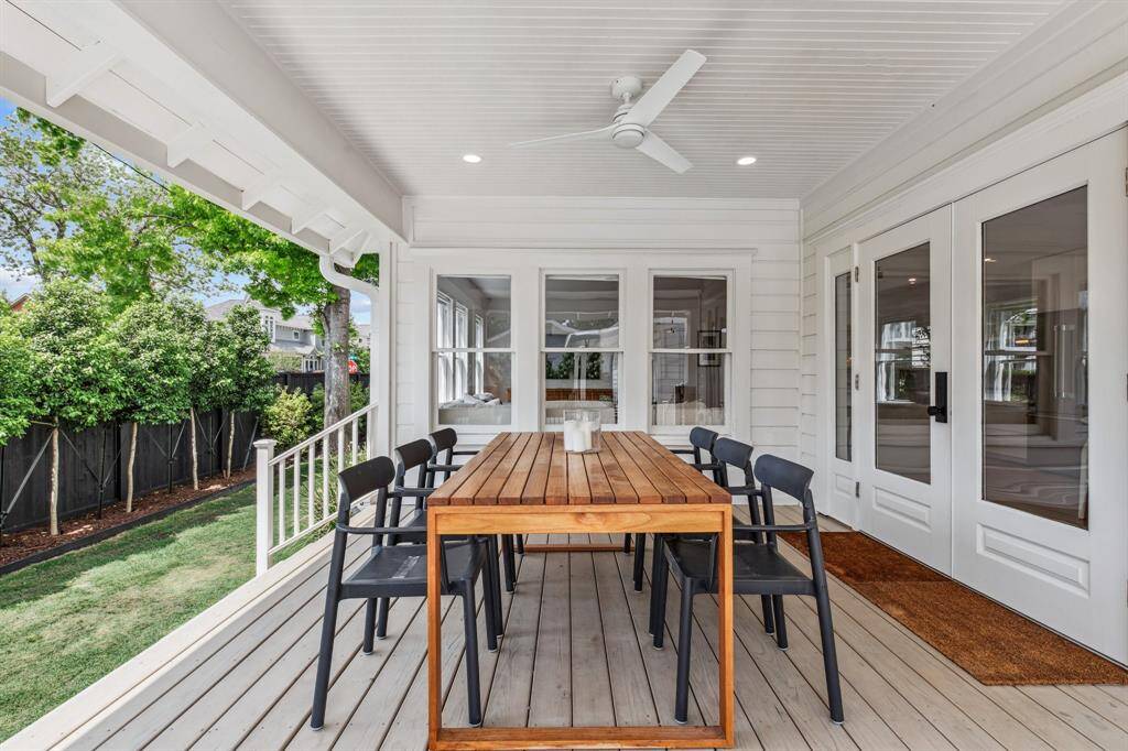 Enjoy morning coffee in this sunny east-facing breakfast room overlooking the rear yard and pool.