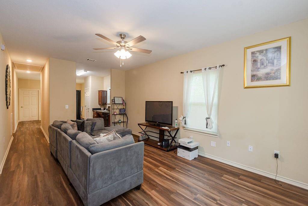 This home has a semi open floor plan with a split bedrooms