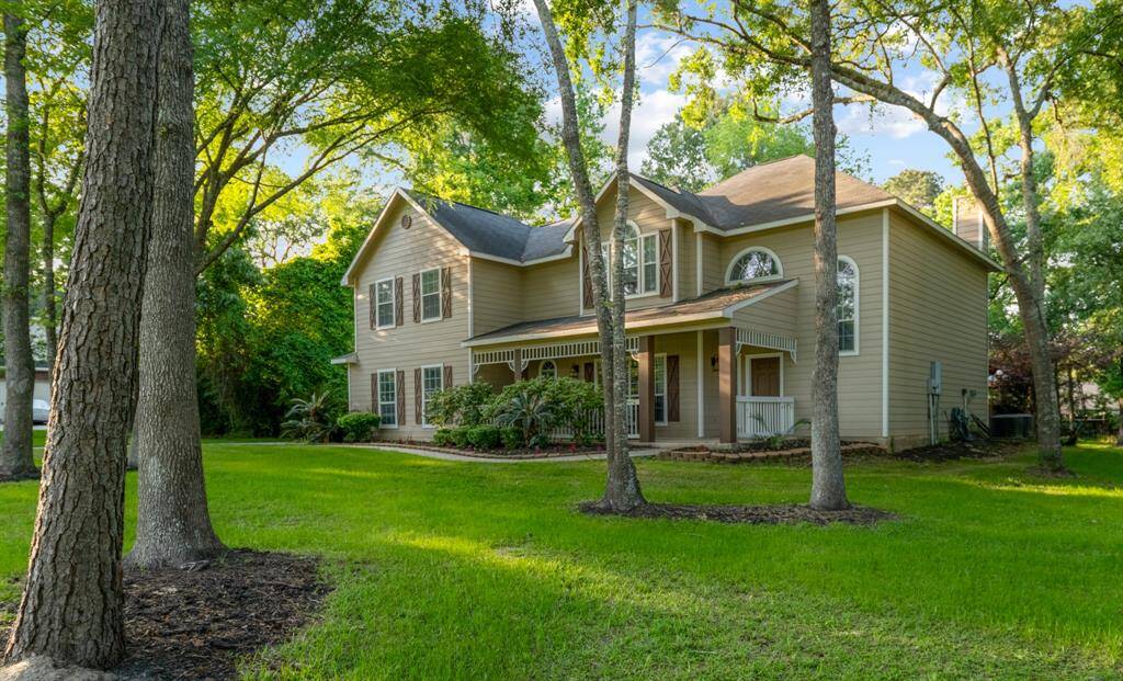 The lush and mature landscaping creates a sense of calmness and tranquility