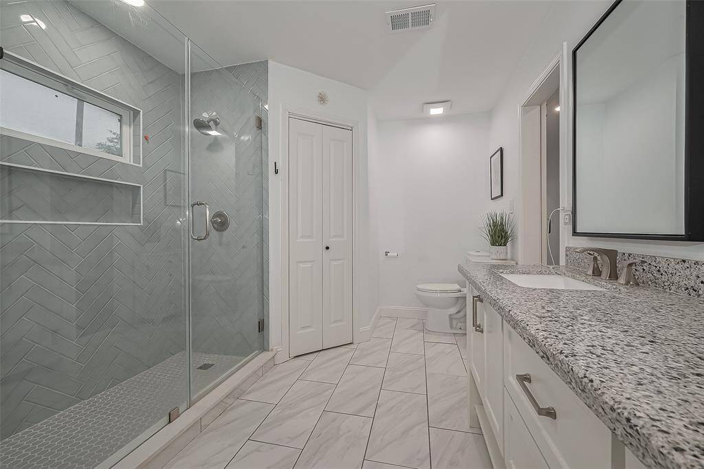Primary bathroom with double sinks