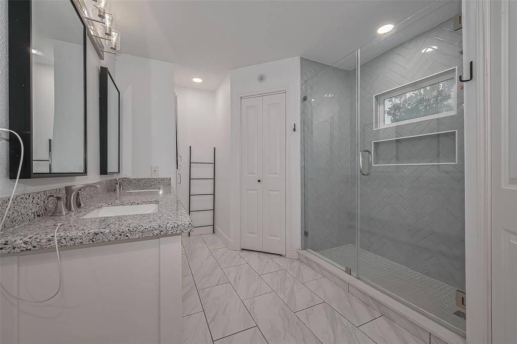 Primary bathroom with double sinks