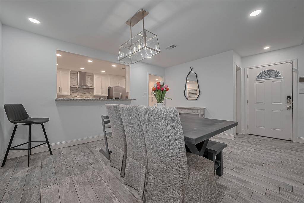 Kitchen is open to the dining room and living room