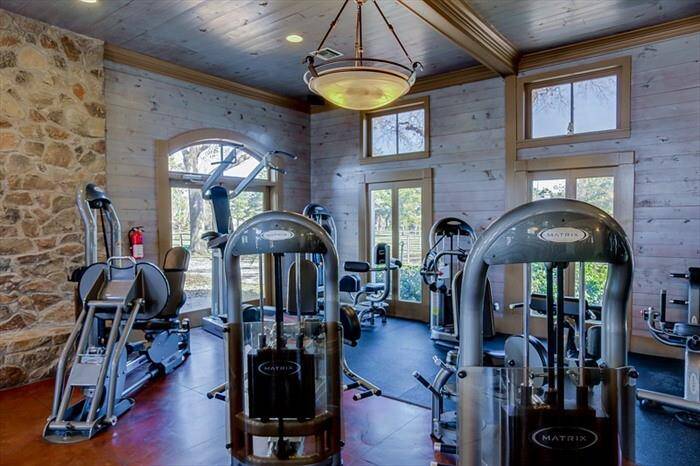 Free weights and machines in fitness center. Personal and group training also available.