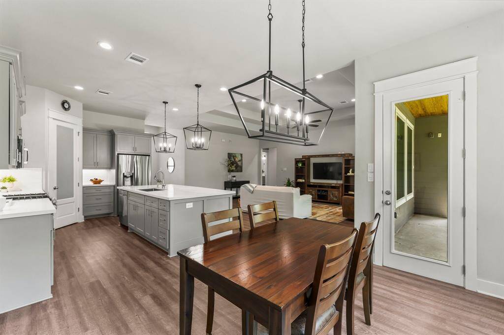 Dining room is just off the kitchen.