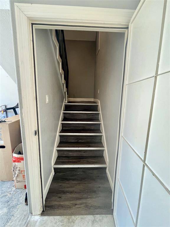Stairs leading to the second floor of Floor plan for 13505 Orleans B