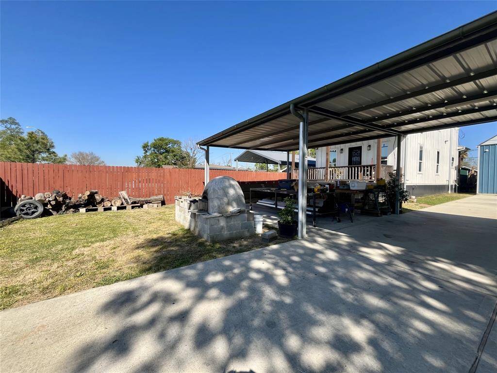 Front yard and carport