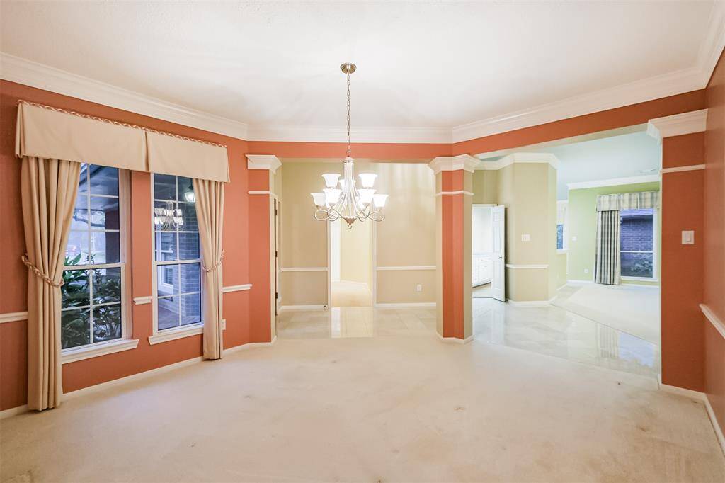 Open concept Living. Dining room off entry and directly across from kitchen. Easy meal service.