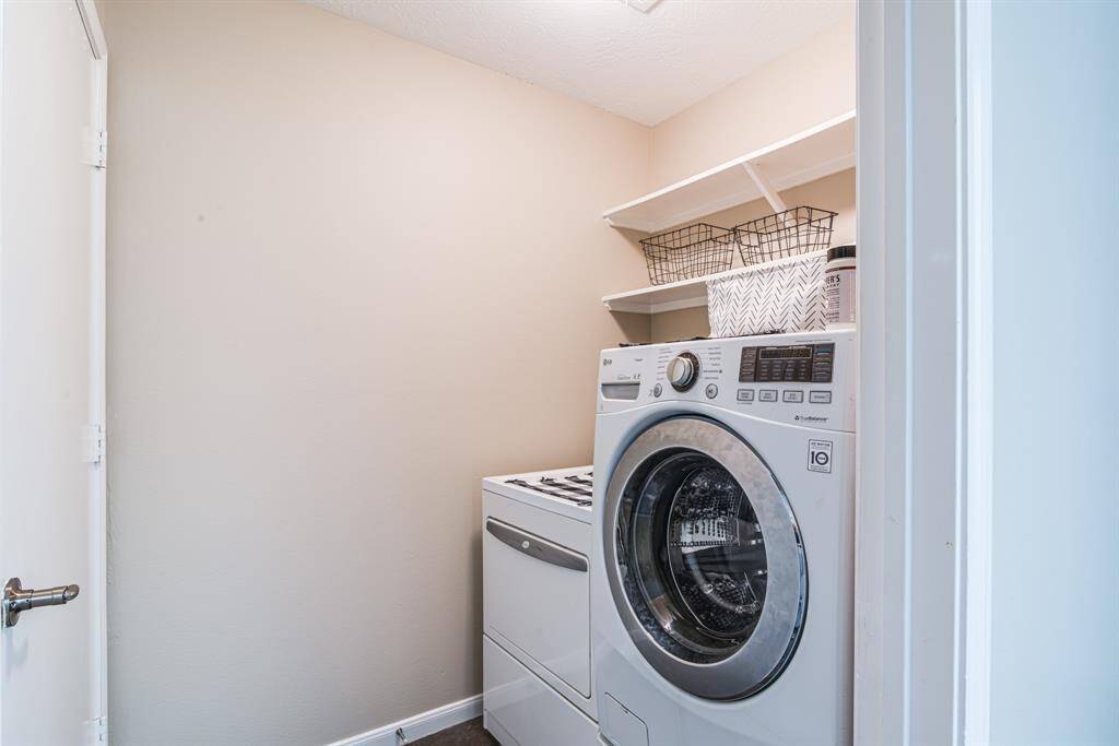 Inside laundry room.