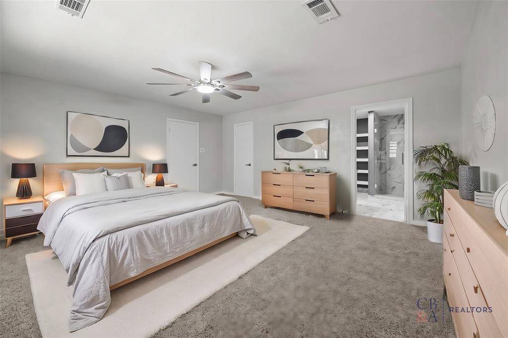 Principal bedroom virtually staged