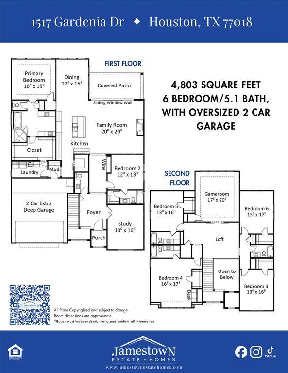 This amazing flooplan has 6 bedrooms, 5.5 bathrooms, and an extra deep (24') garage!