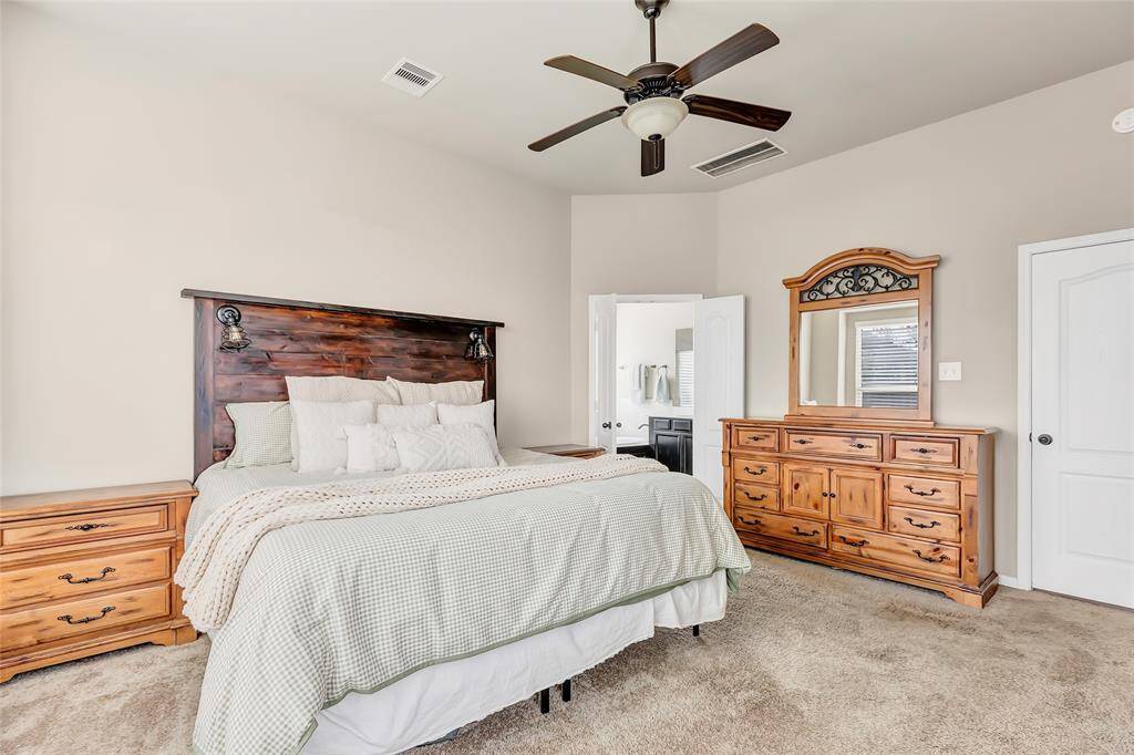 Master bedroom located right off the living room and secluded from other bedrooms.