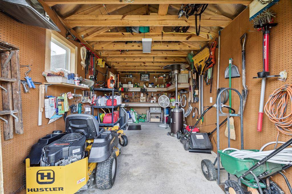 Built-in shed in the backyard.