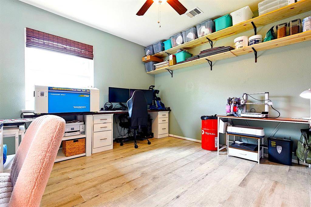 1st floor bedroom converted into an office space.