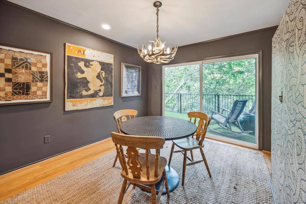 Hardwood floors throughout the living spaces complement the rooms. The natural light is incredible.