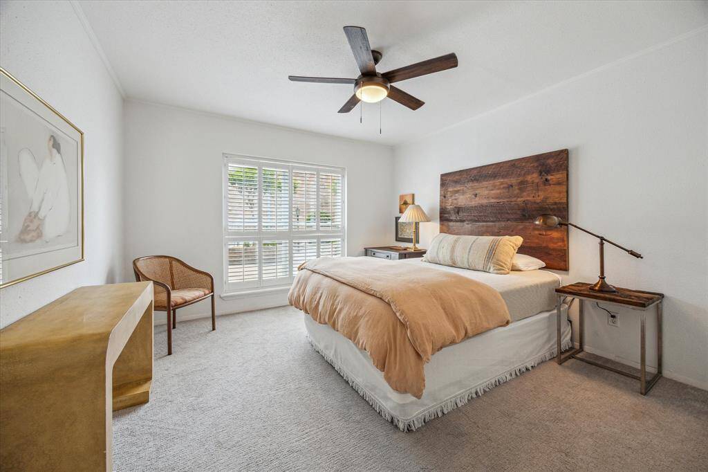 The secondary bedroom is towards the front of the unit and features a sizable closet.