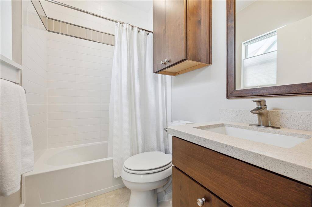 Richly appointed fixtures and hardware in the secondary bathrooms.