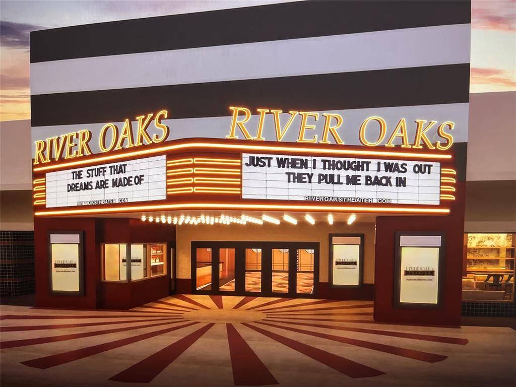 Recently refurbished River Oaks Theater on West Gray.