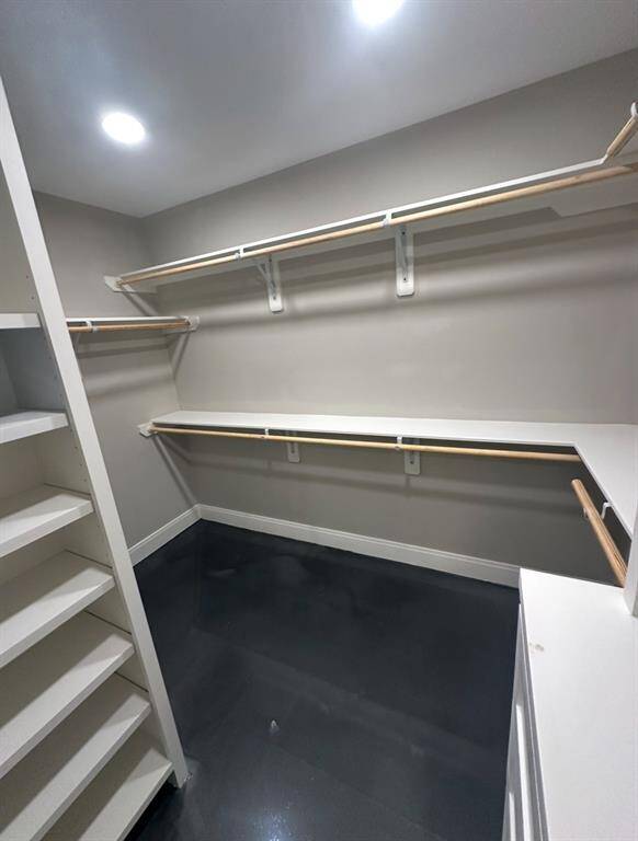 Huge walk in closet in the master bedroom